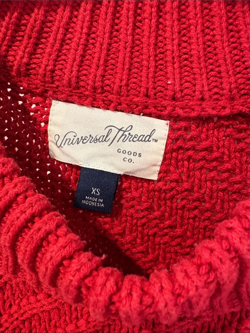 Universal Thread Red Textured Crewneck Sweater - Women - Picture 2 of 3